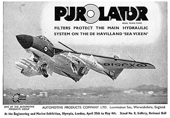 Automotive Products - Purolator Filters For The DH Sea Vixen     