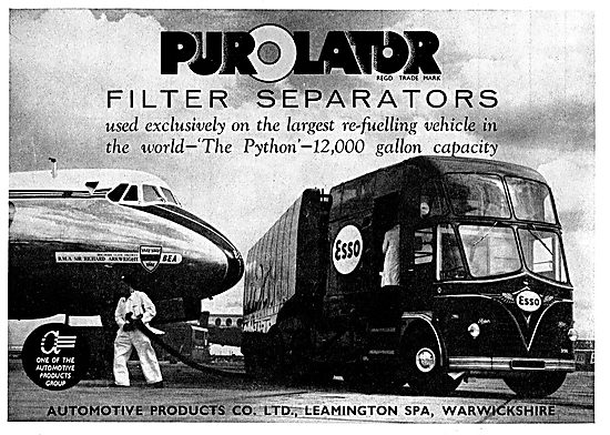 Purolator Filters For The Python Aircraft Re-Fuelling Vehicle    