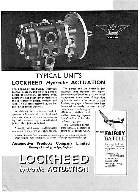 Lockheed Hydraulic Actuation Units For Aircraft                  