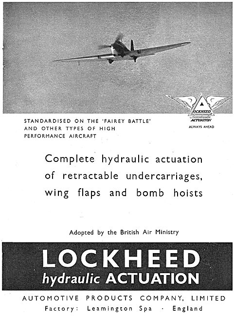 Lockheed Hydraulic Retractable Undercarriages - Fairey Battle    