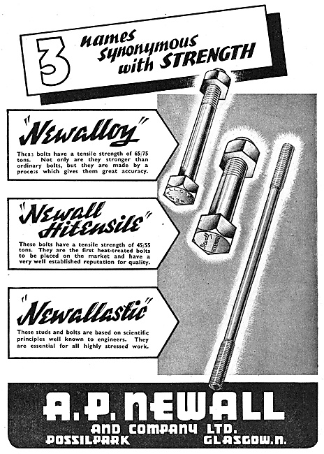 A.P.Newall Nuts & Bolts. Newalloy Newallastic                    