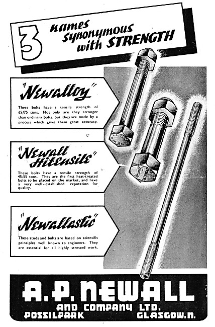 A.P.Newall AGS Parts - Newalloy High Tensile Bolts - Newallastic 