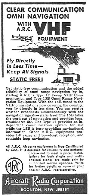 ARC Aircraft Radio Corporation. VHF Nav/Comm. ARC Type 17 VHF    