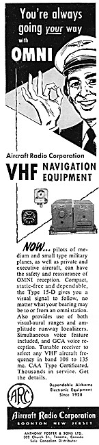 ARC Aircraft Radio Corporation - ARC VHF Navigation Equipment    