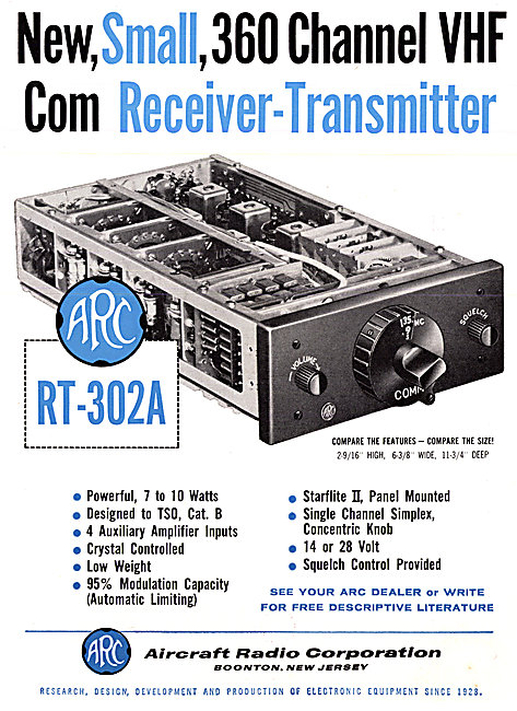 ARC Aircraft Radio Corporation - ARC RT-302A  360 Channel VHF    