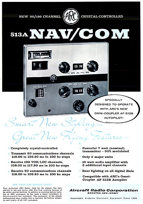 ARC Aircraft Radio Corporation ARC 513A Nav/Com 1963             