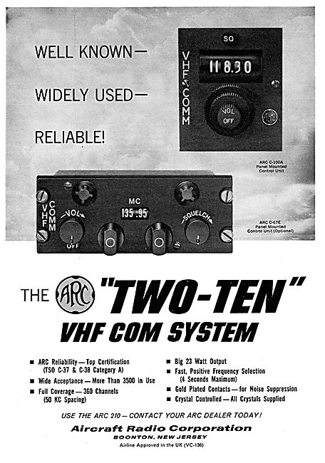 ARC Aircraft Radio Corporation ARC Two-Ten VHF                   