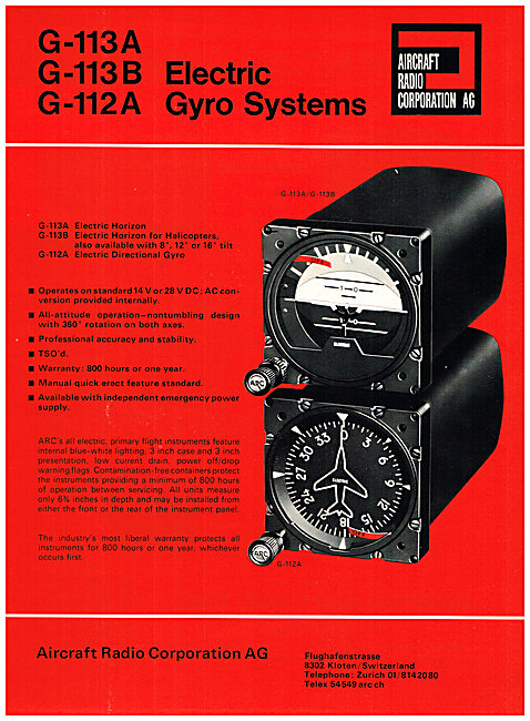 ARC Aircraft Radio Corporation ARC G-113 Electric Gyro Systems   