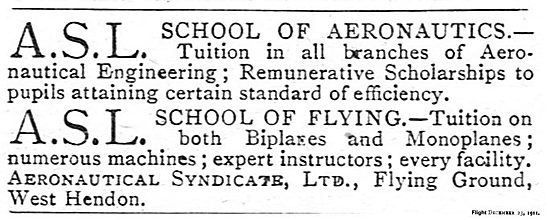 Aeronautical Syndicate Ltd: ASL School Of Aeronautics            