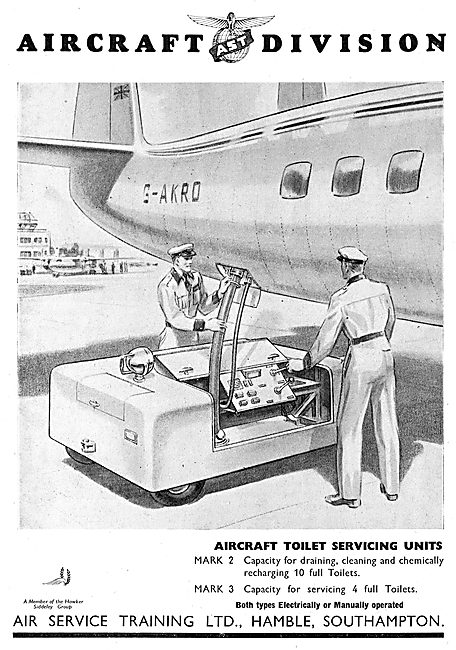 Air Service Training Hamble. Mobile Aircraft Toilet Service Units