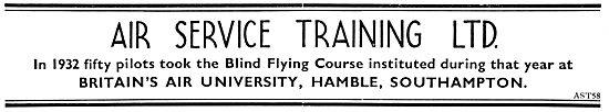 Air Service Training AST Hamble 1933                             
