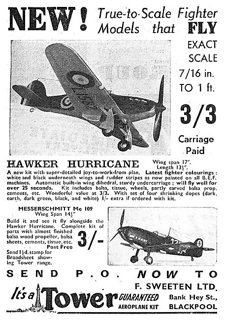 A.Sweeten: Tower Flying Model Aircraft.  Hawker Hurricane        