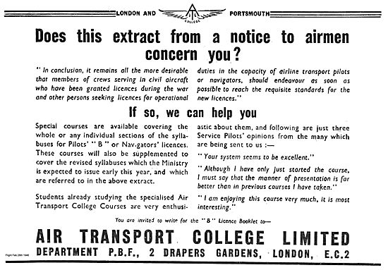 London & Portsmouth Air Transport College                        