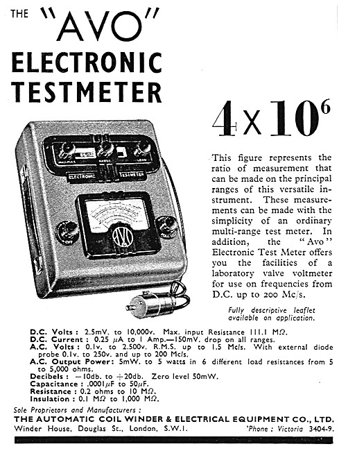 AVO Electric Testmeter 1948                                      