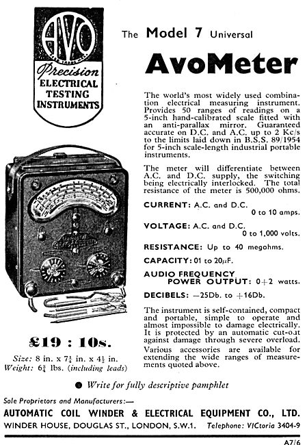 Model 7 Universal AvoMeter - AVO Electrical Testing Instruments  