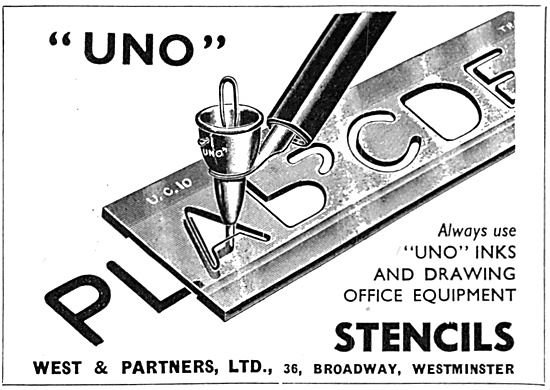 A .West & Partners - Uno Drawing Stencils 1947                   