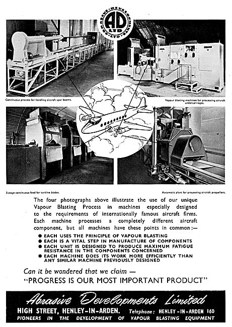 Abrasive Developments. Henley-In-Arden. Vapour Blasting Processes