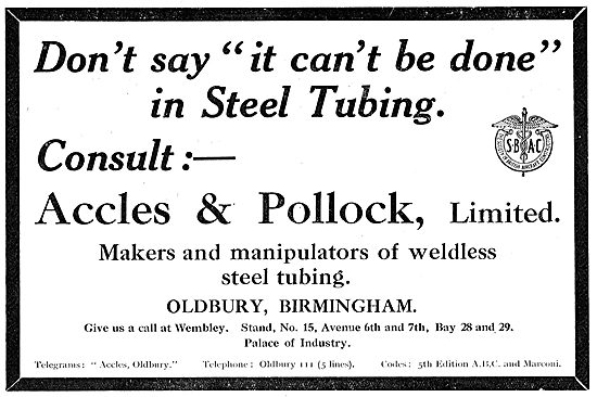 Accles and Pollock Tubing For Aircraft                           