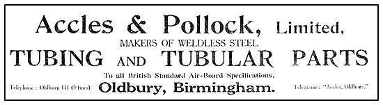 Accles and Pollock Tubes & Tubing For Aircraft                   