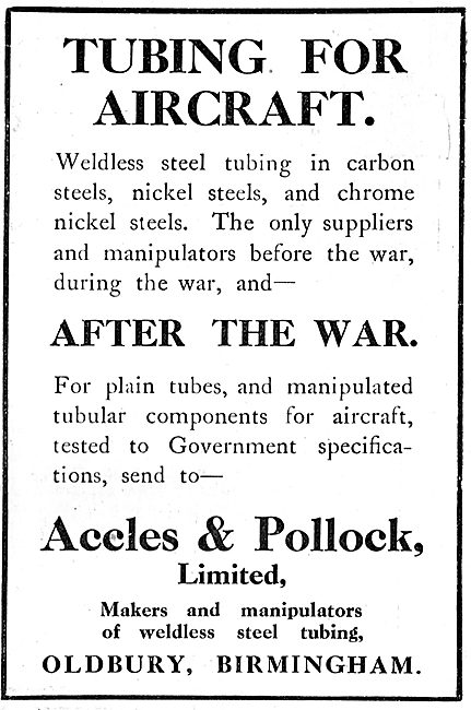Accles & Pollock Tubing For Aircraft                             