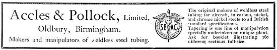 Accles & Pollock Tubing For Aircraft 1922                        