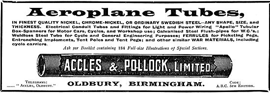 Accles & Pollock Aeroplane Tubes                                 