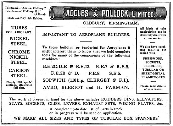 Accles & Pollock Tools & Parts For All Types Of Service Aircraft 