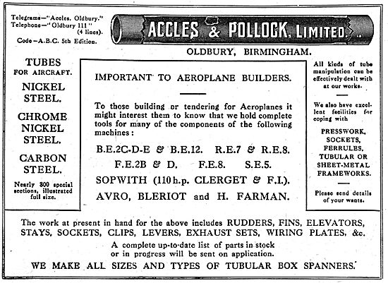 Accles & Pollock Tools & Parts For All Types Of Service Aircraft 