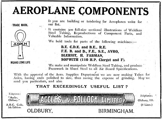Accles & Pollock Aeroplane Components                            