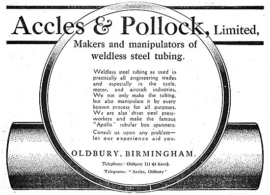 Accles & Pollock Makers Of Weldless Steel Tubing                 