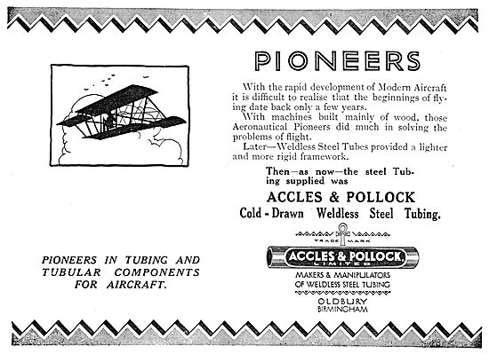 Accles & Pollock - Pioneers In Aircraft Weldless Steel Tubing    