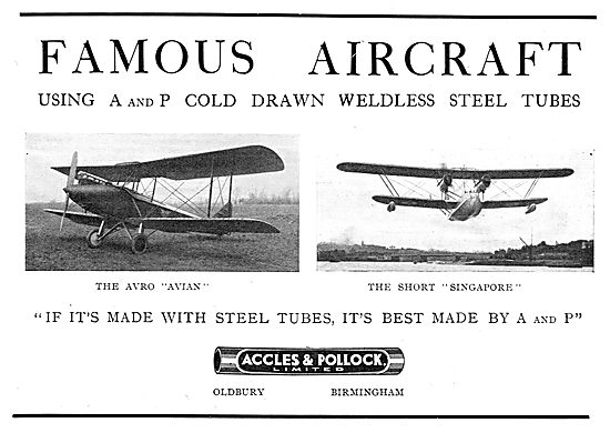 Accles & Pollock : Famous Aircraft Series Avian &Singapore       