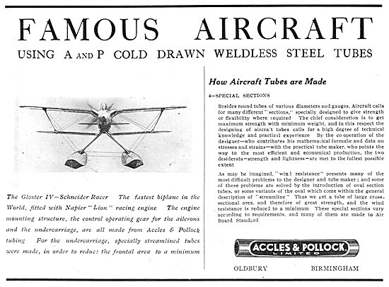 Accles & Pollock: Famous Aircraft Series Schneider Gloster IV    