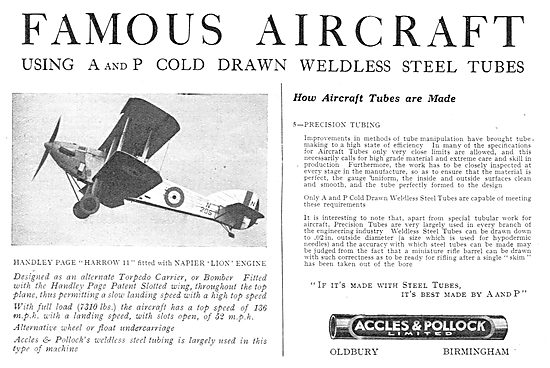 Accles & Pollock: Famous Aircraft Series Handley Page Harrow     