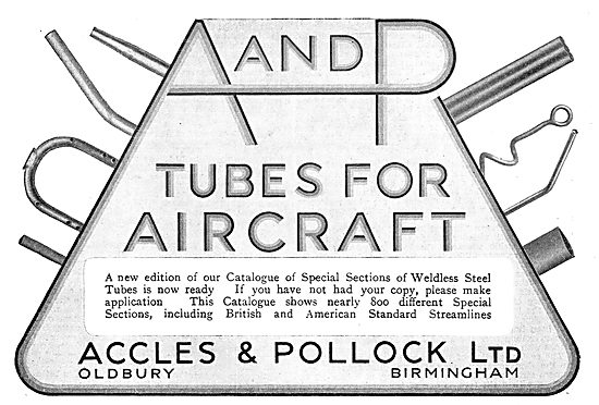 Accles & Pollock  Steel Tubes For Aircraft                       
