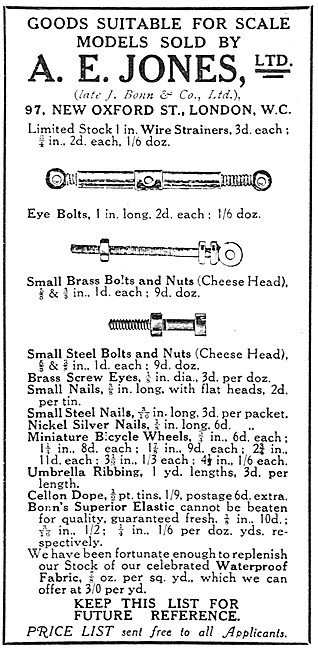 A.E.Jones - Model Aircraft Supplies & Accessories                