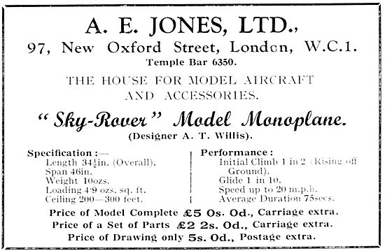 A.E.Jones - Sky-Rover Model Aircraft Supplies & Accessories      