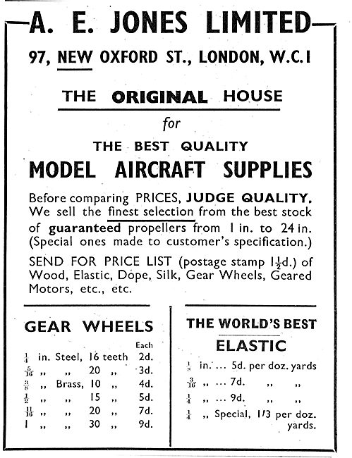 A E Jones Model Aircraft Supplies                                