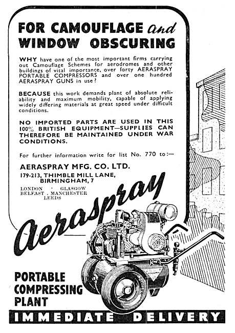 Aeraspray Spray Finishing Equipment For Aircraft & Camouflage    