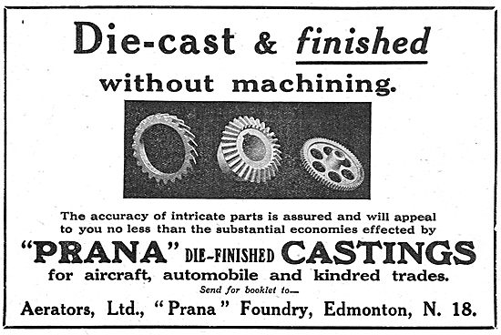 Aerators - Prana Die-Finished Castings For The Aircraft Industry 