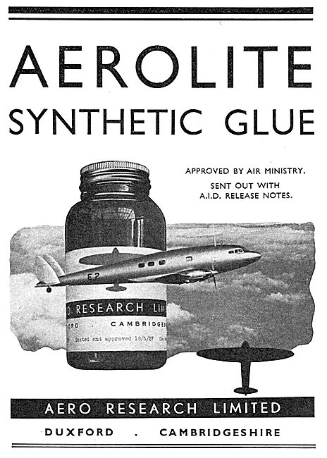 Aero Research Aerolite Synthetic Glues For Aircraft              