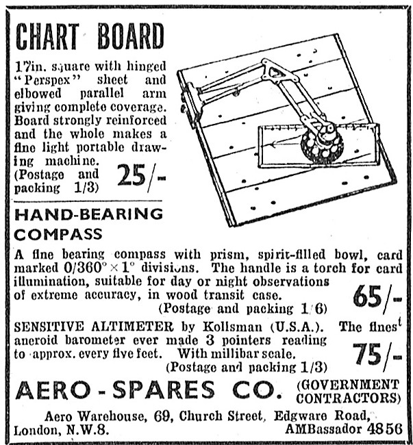 Aero-Spares Government Surplus Chart Boards                      