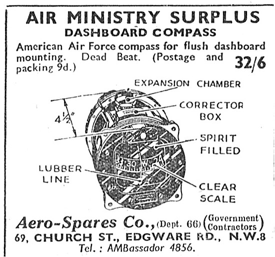 Aero-Spares Government Surplus Dashboard Compass                 