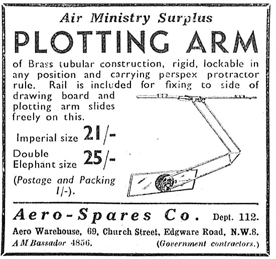 Aero-Spares Air Ministry Surplus Plotting Arms 1949              