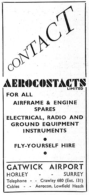 Aerocontacts Gatwick : Aircraft Sales, Spares & Services         