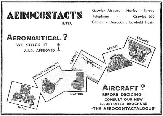 Aerocontacts Gatwick : Aircraft Sales, Spares & Services         