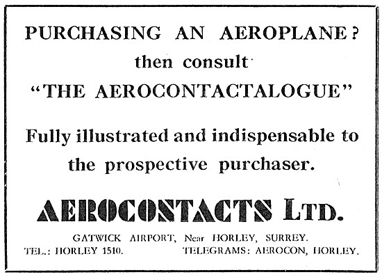 Aerocontacts Gatwick : Aircraft Sales, Spares & Services         