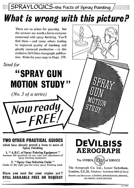 DeVilbiss Aerograph Spraylogics Spray Guns                       