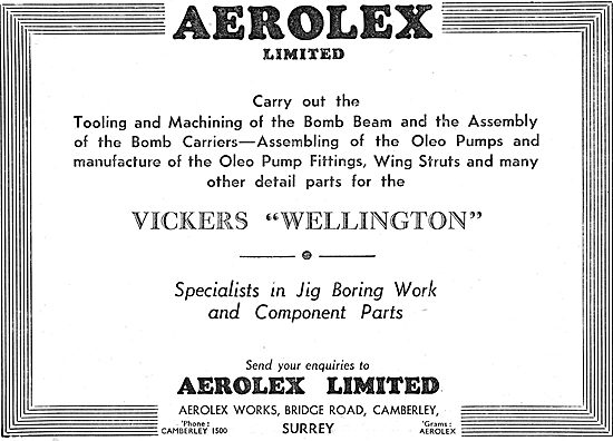 Aerolex Ltd . Camberley.  Aircraft Tooling & Machining           