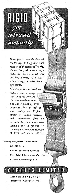 Aerolex Quick Release Freight Lashings & Fixtures                